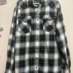 Men's Carhartt Montana Rugged Flex™ Relaxed Fit Lightweight Snap-Front Plaid Lon